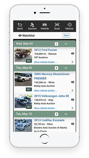 Wholesale auction run lists in Laser Appraiser