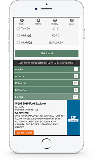 Laser Appraiser VIN Scanner feature screenshot